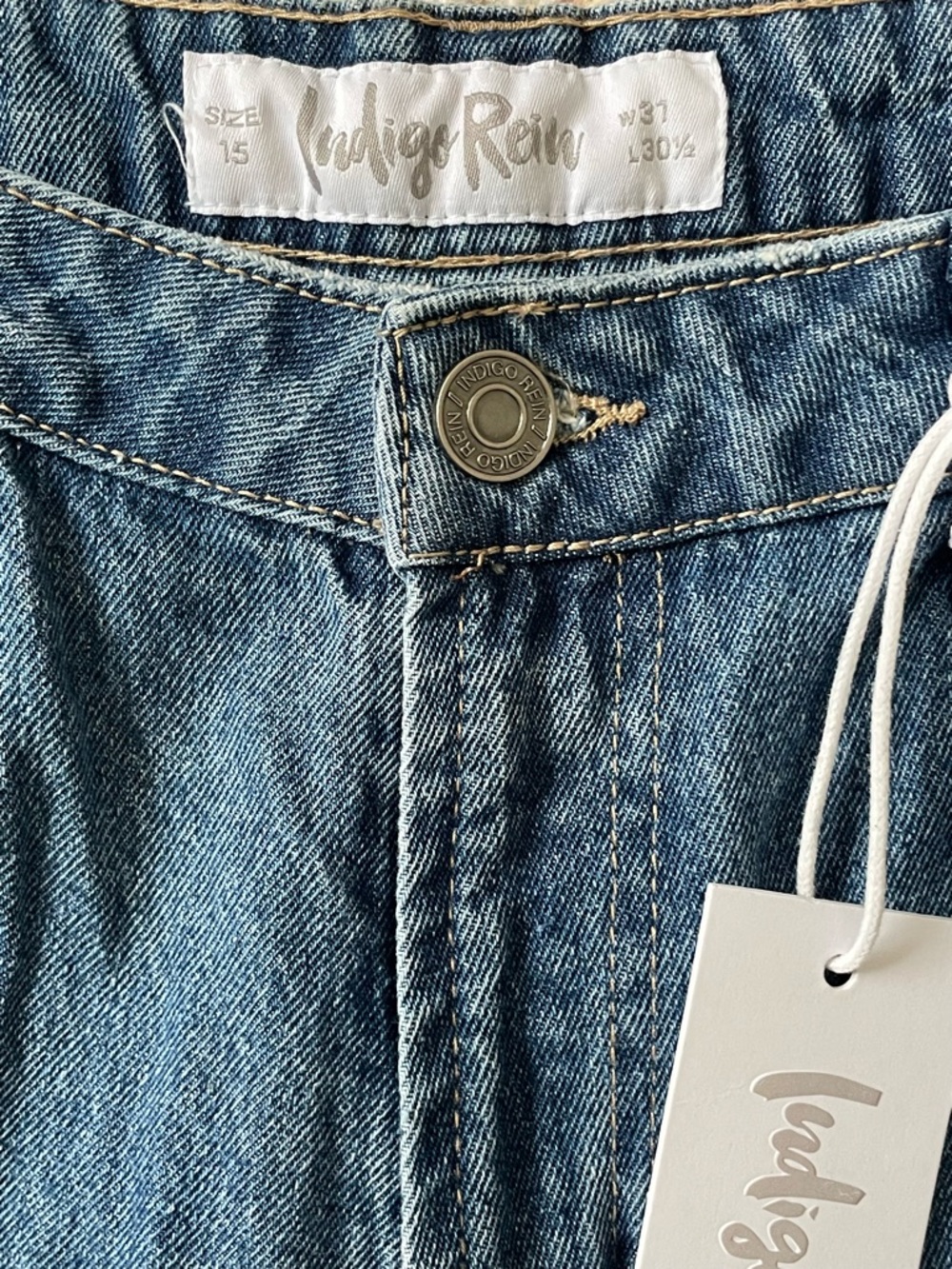NWT-Indigo Rein Dad Fit SUPER High Rise Jeans-Size 15 - Picture 3 of 5